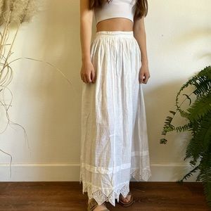 White Cotton Peasant Skirt
